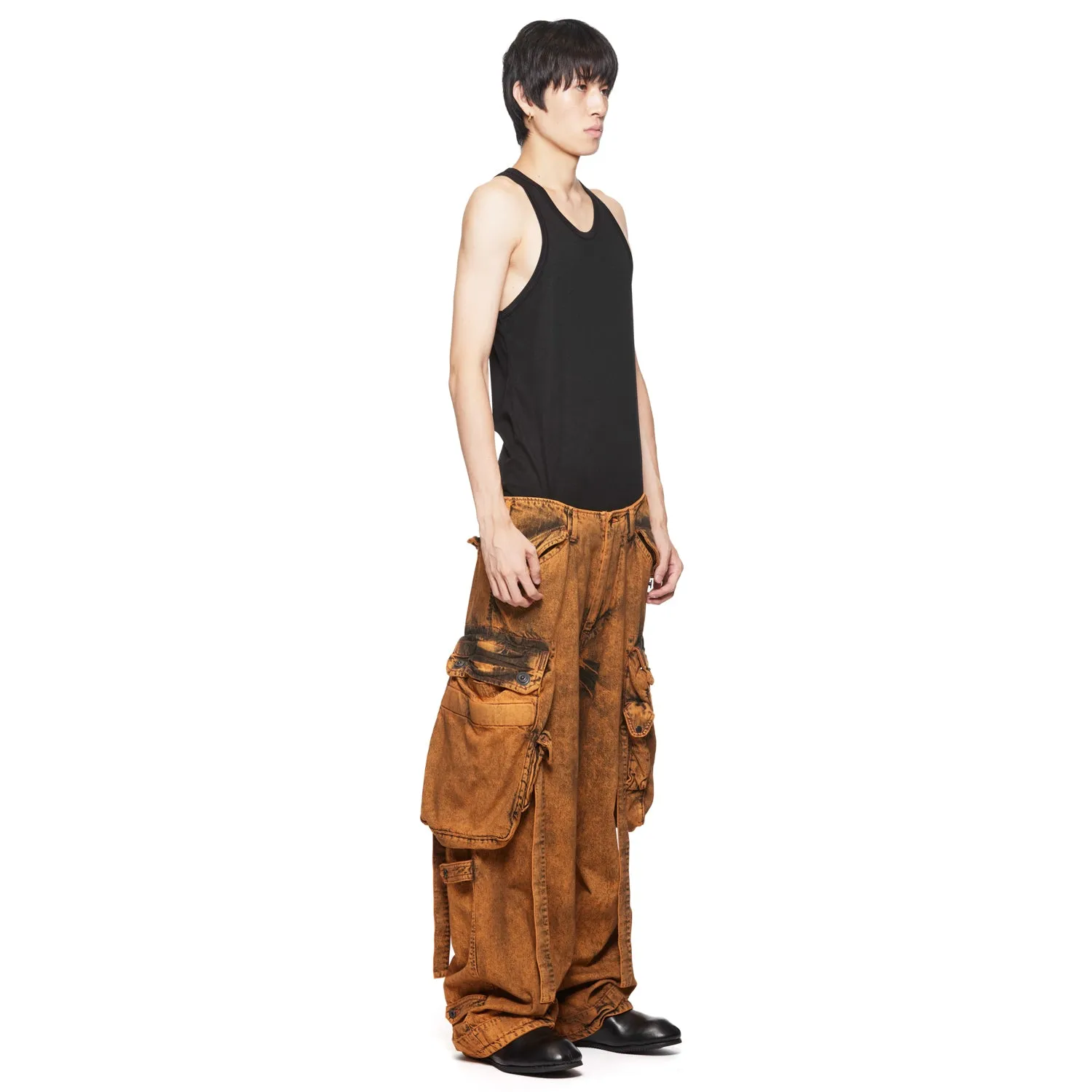 077PAM1 Orange / Gasmask Cargo Pants