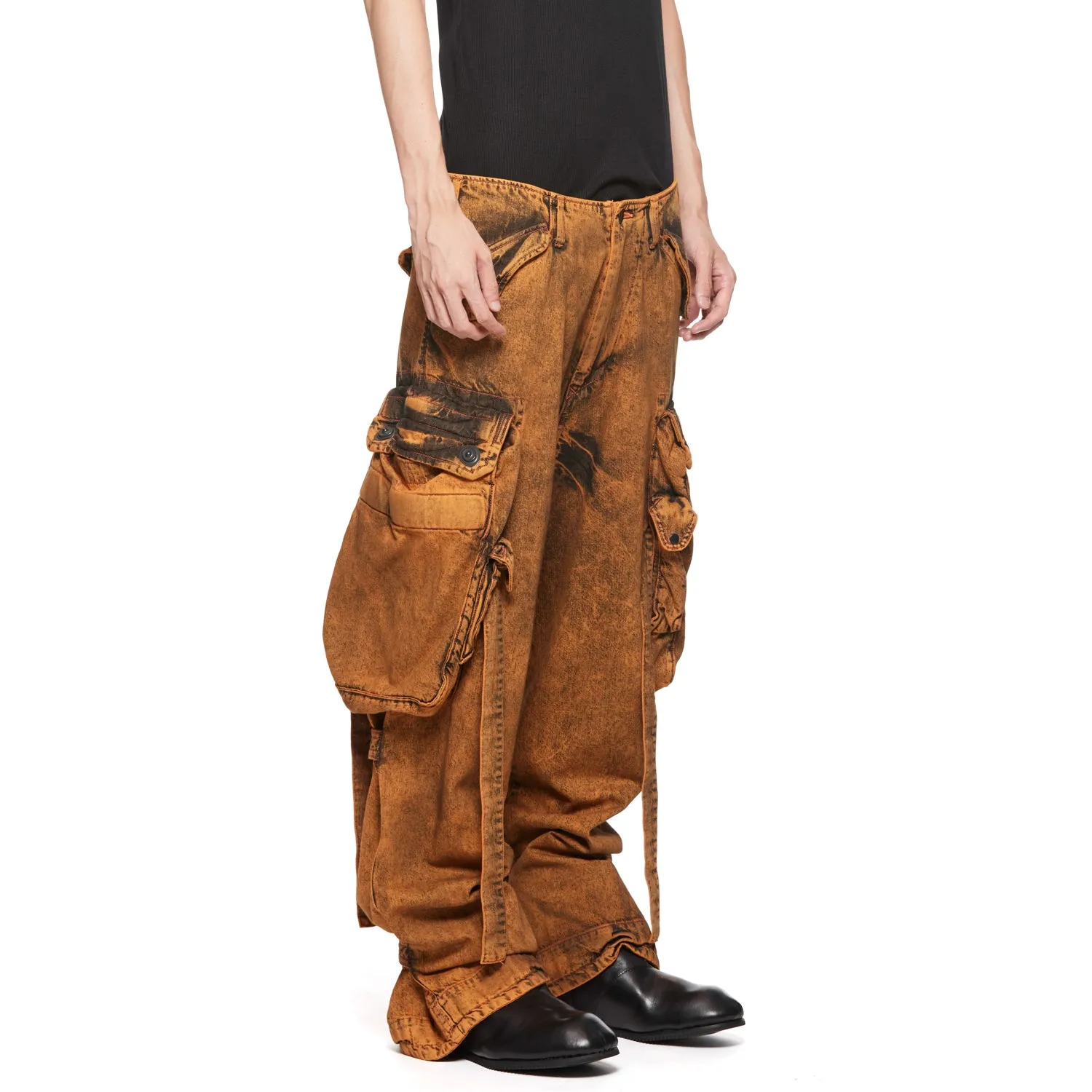 077PAM1 Orange / Gasmask Cargo Pants