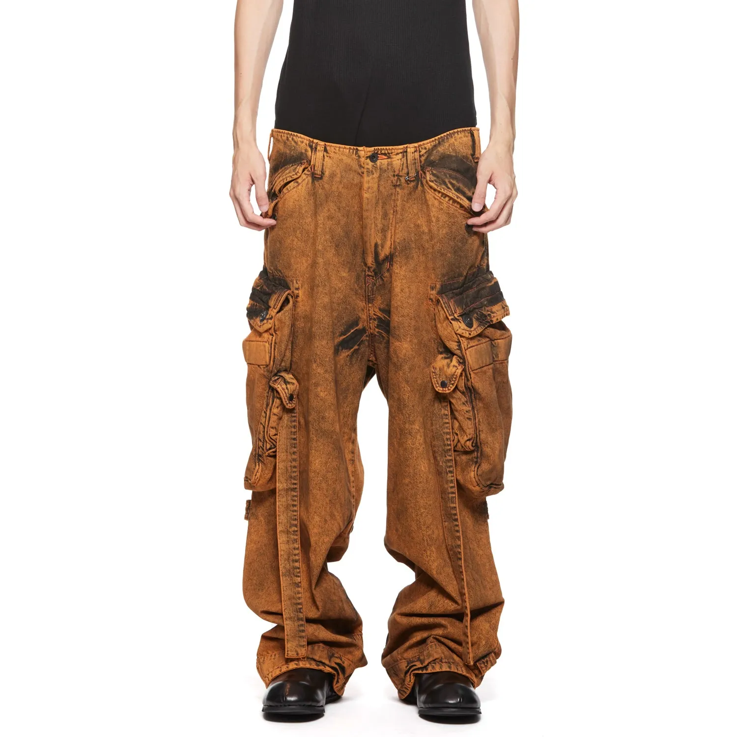 077PAM1 Orange / Gasmask Cargo Pants
