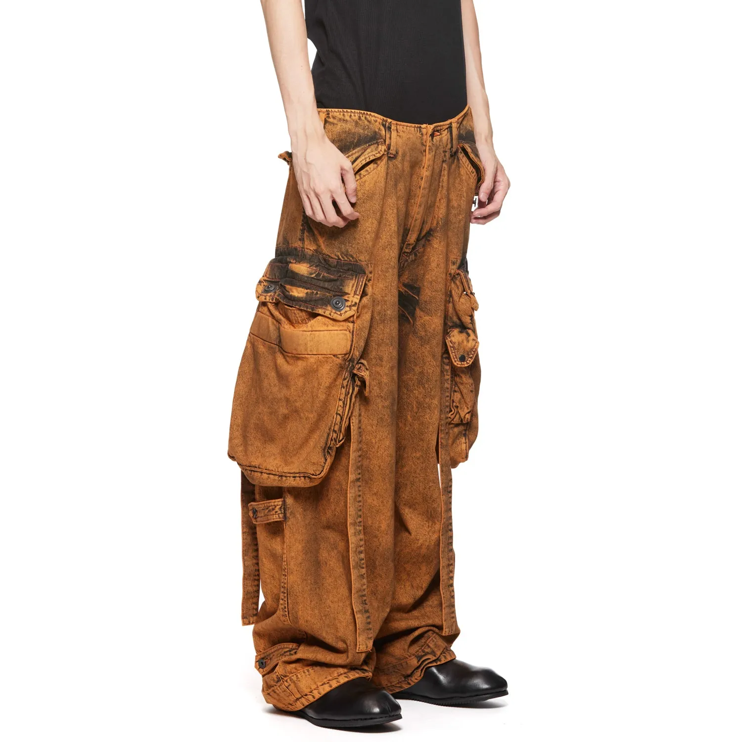 077PAM1 Orange / Gasmask Cargo Pants
