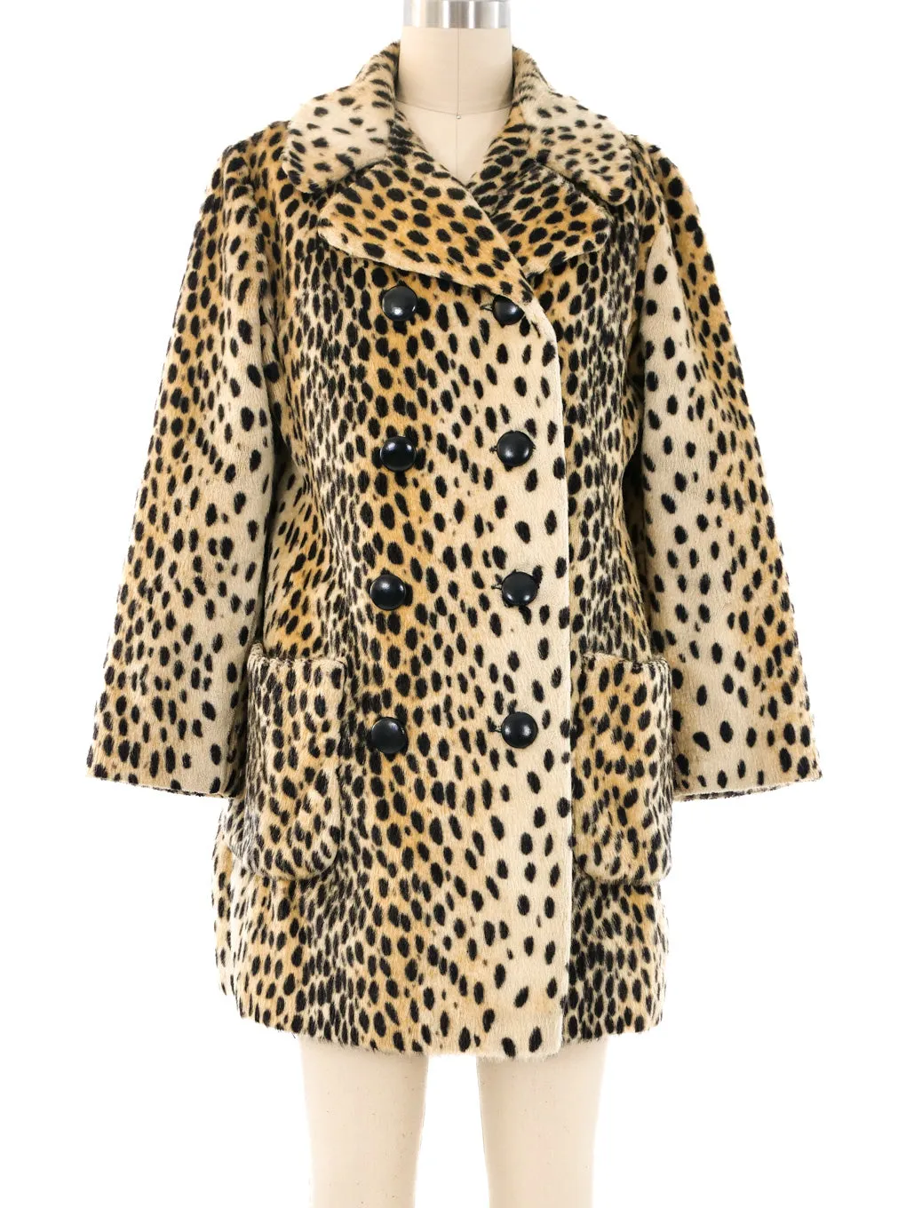 1960's Faux Leopard Swing Coat