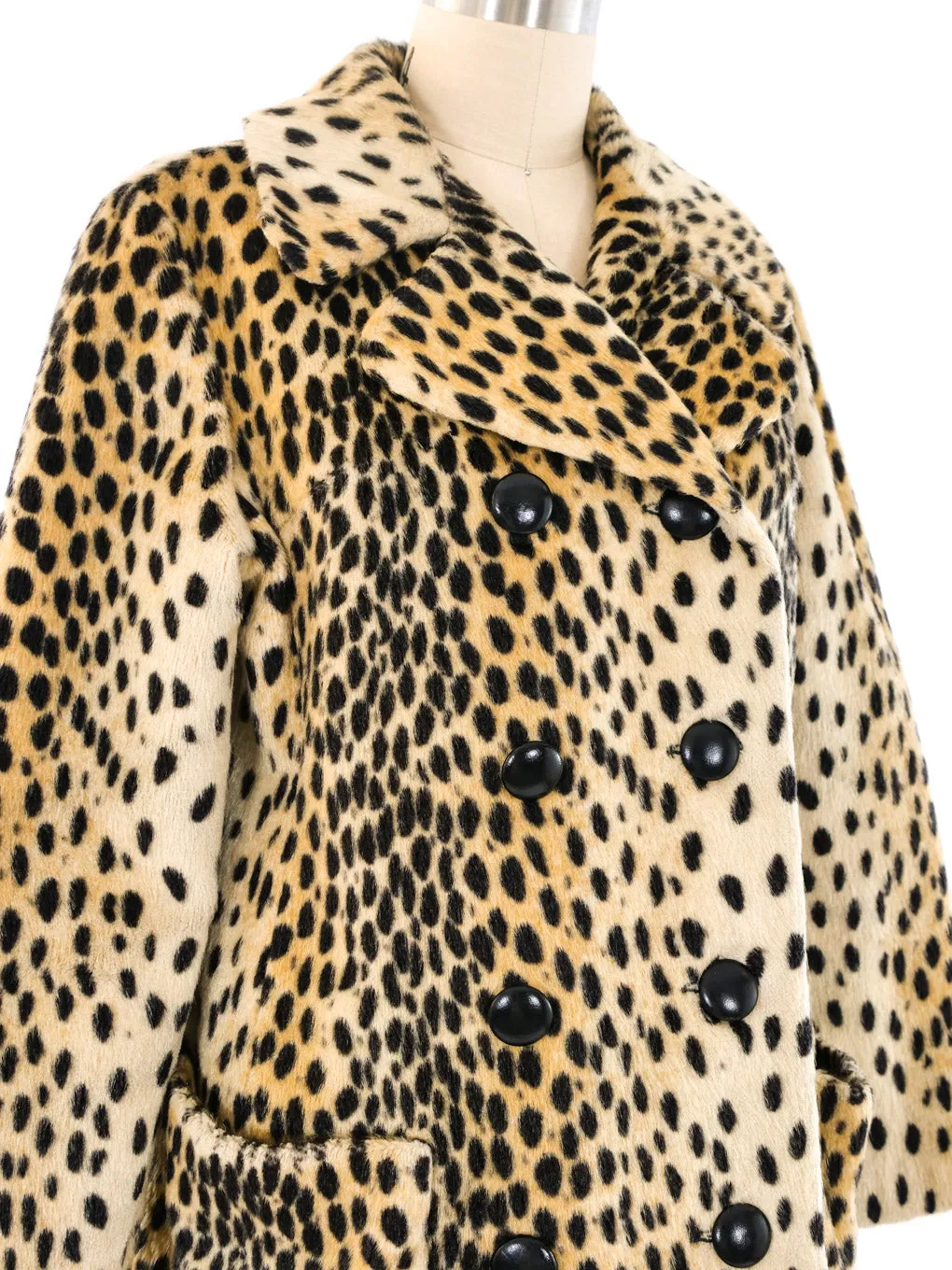 1960's Faux Leopard Swing Coat