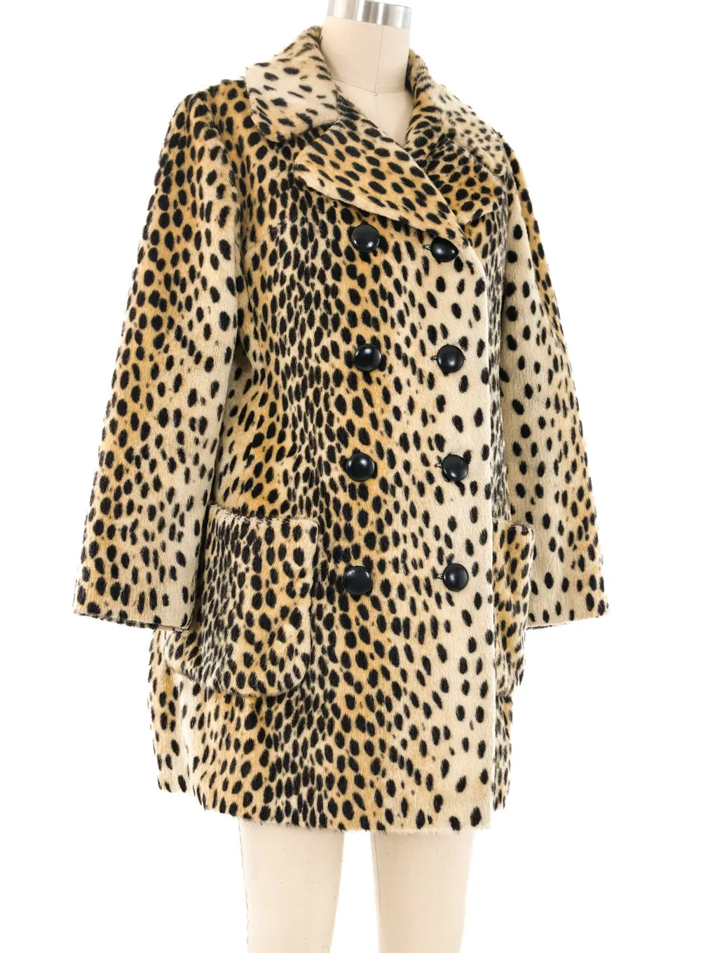 1960's Faux Leopard Swing Coat