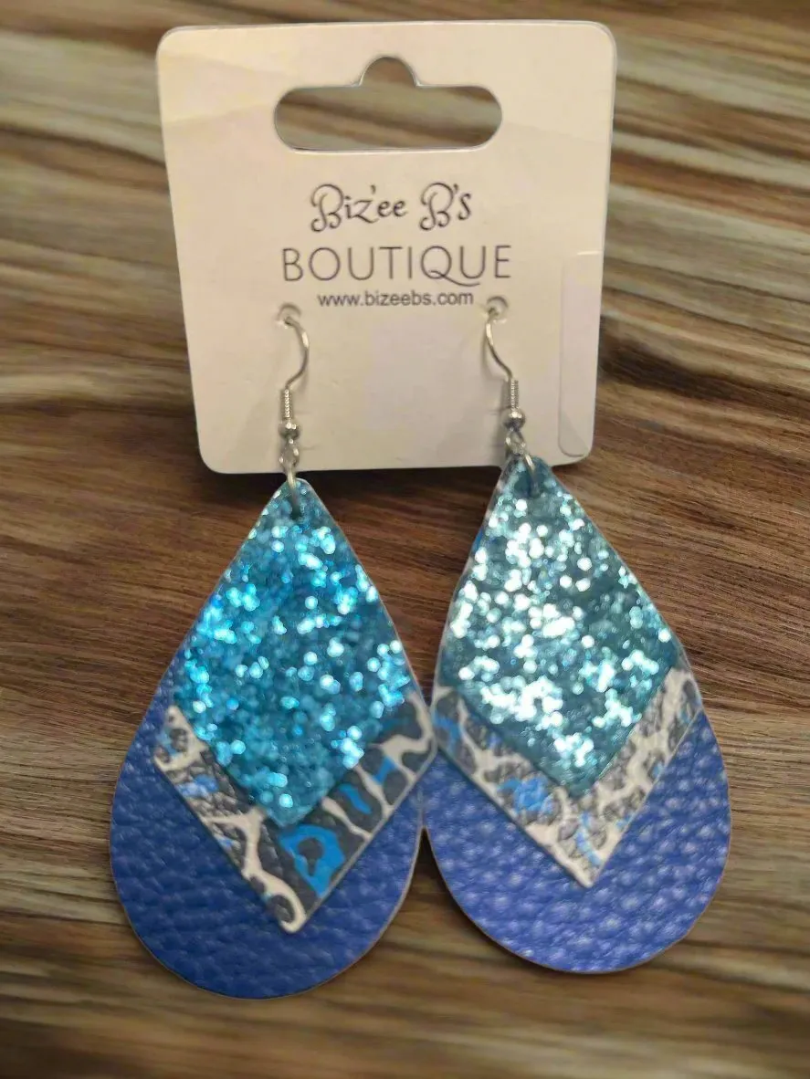 3 Layered Sparkle/Leopard Earrings