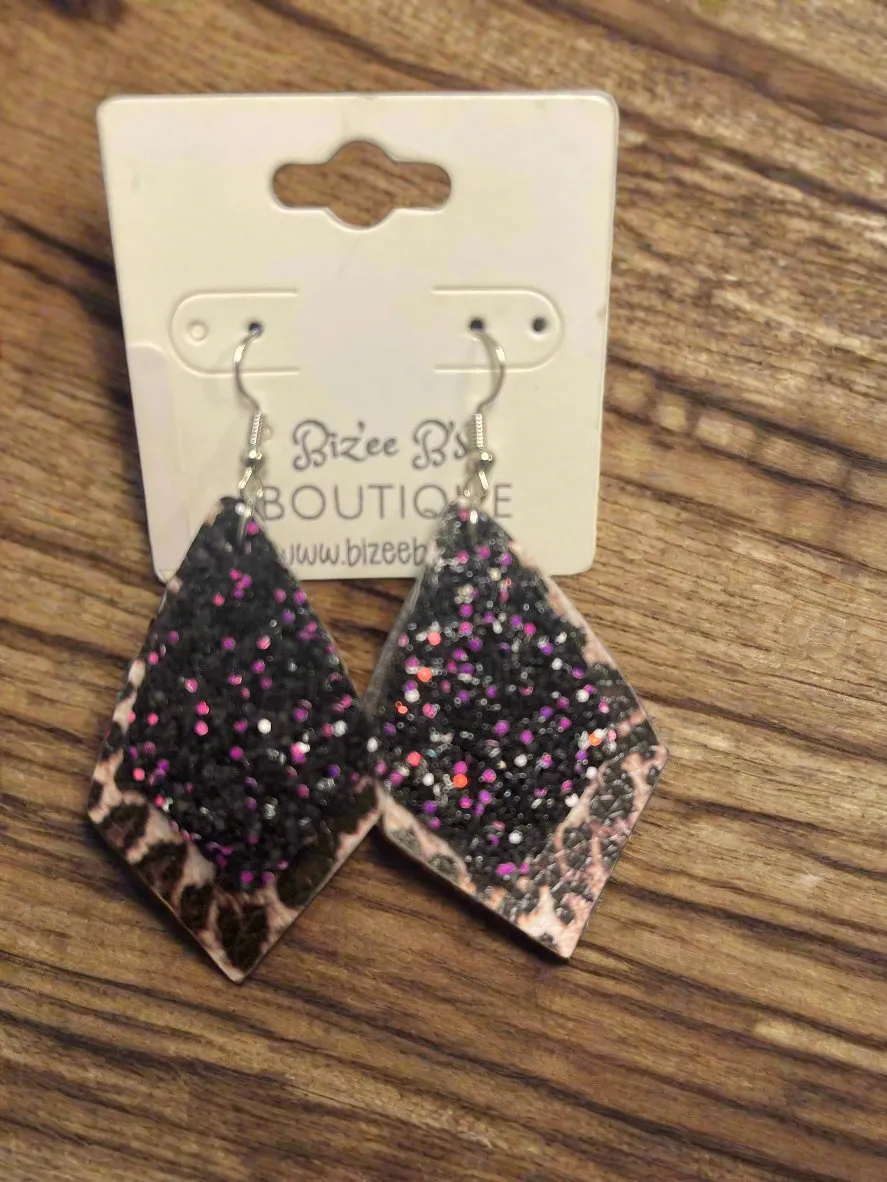 3 Layered Sparkle/Leopard Earrings