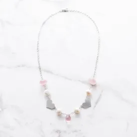 Aphrodite Rose Quartz and Pearl Romance Necklace