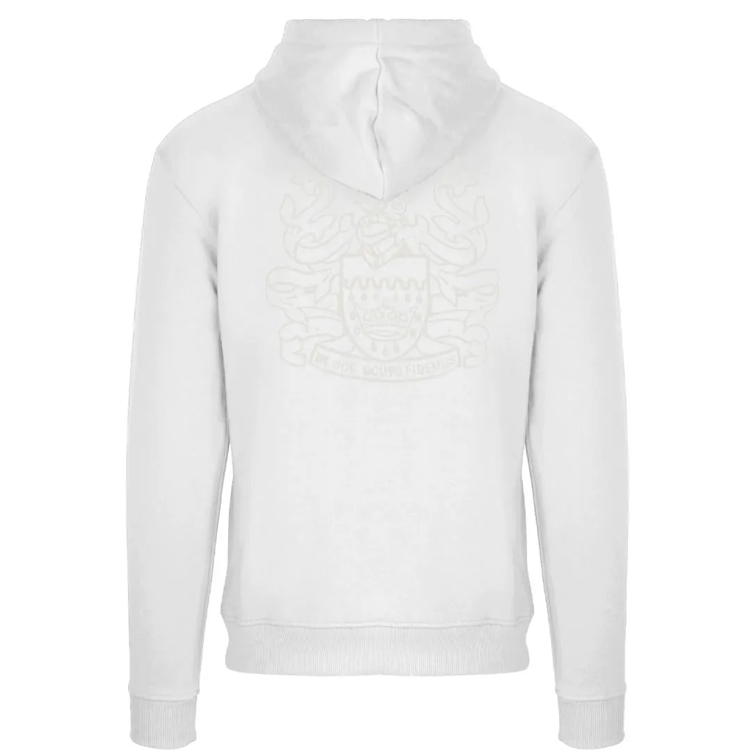 Aquascutum Box Gothic Logo White Zip Up Hoodie