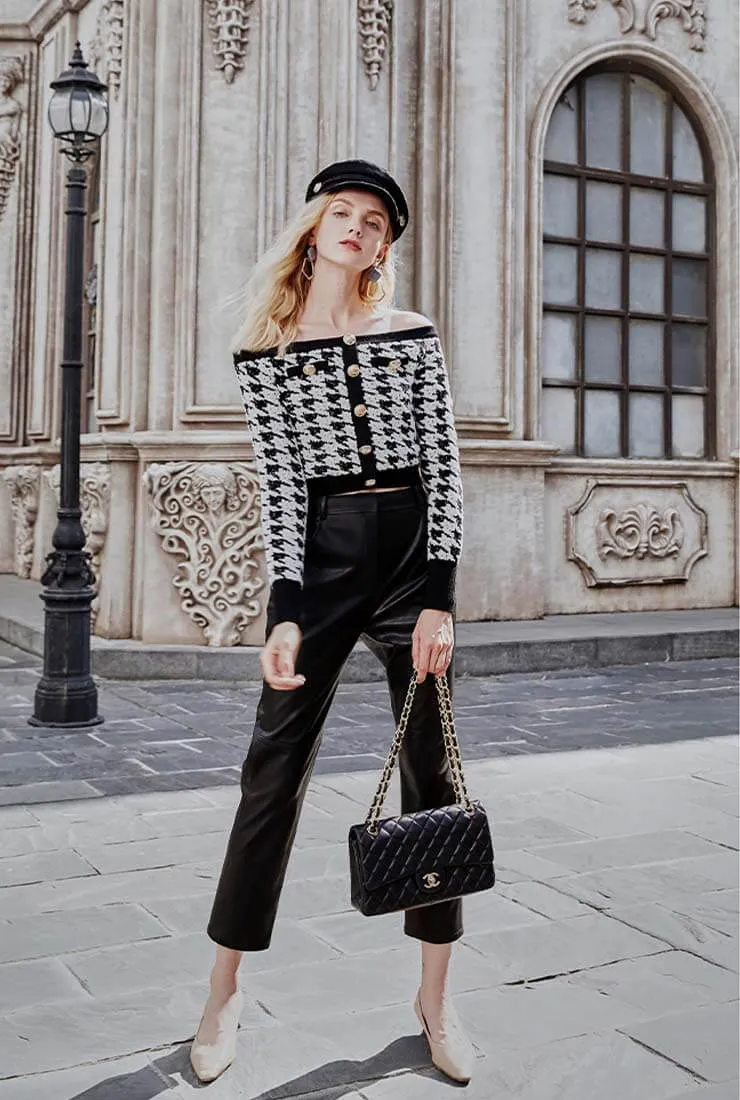 Autumn And Winter Ankle-length Leather Pants
