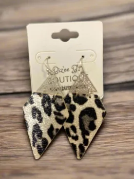 Black & Gray Leopard Earrings
