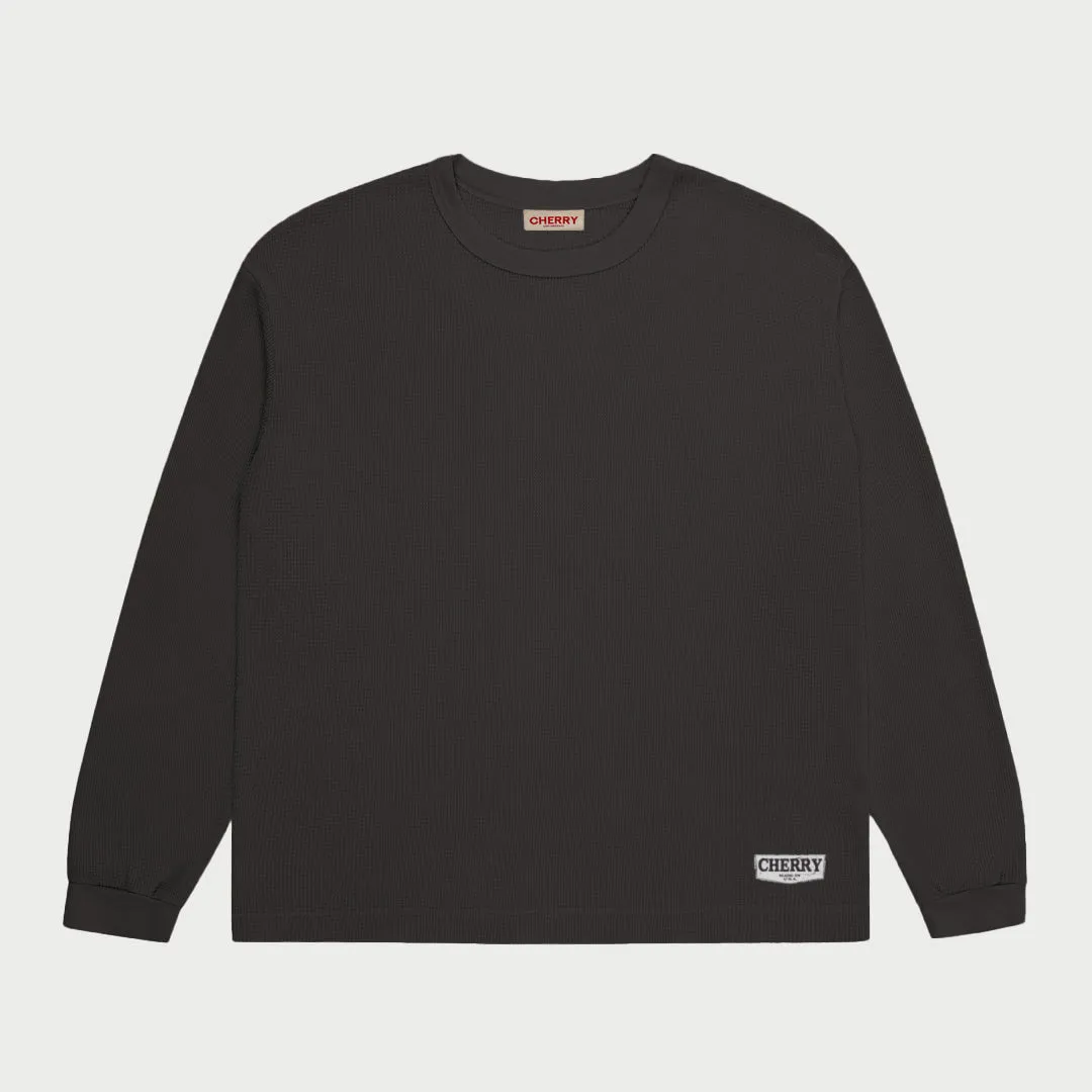 Boxy Thermal Long Sleeve (Black)