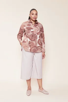 Brown Microscopic Flora Liberty Cotton Shirt