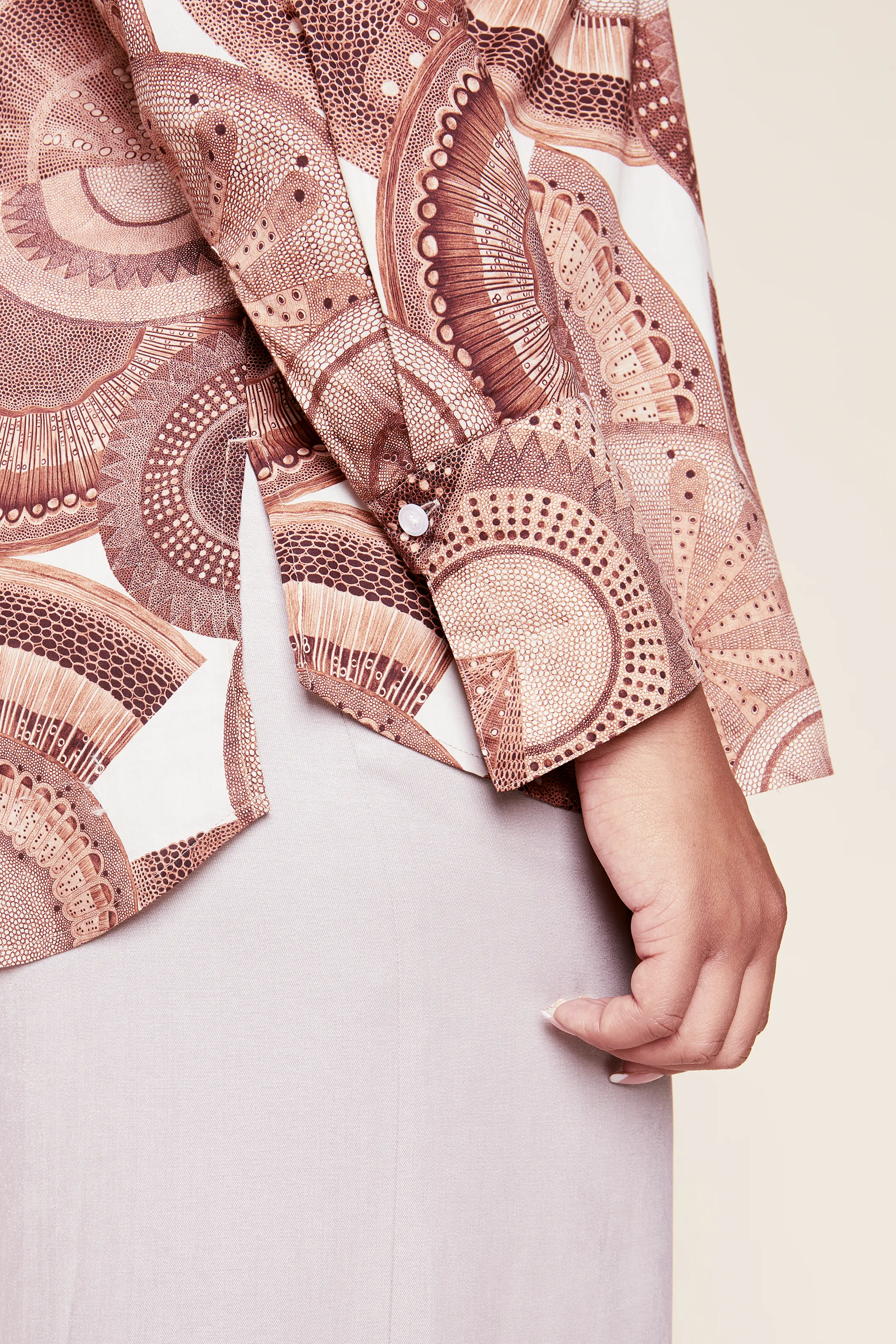 Brown Microscopic Flora Liberty Cotton Shirt
