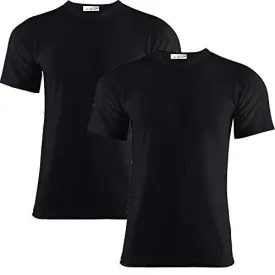 B.U.L ® 2 Mens Extreme Hot Thermal Underwear Set Short Sleeve Vest Suitable for Winter, Outdoor Work, Travel, Camping & Ski Wear Size S-XL (S, Black)