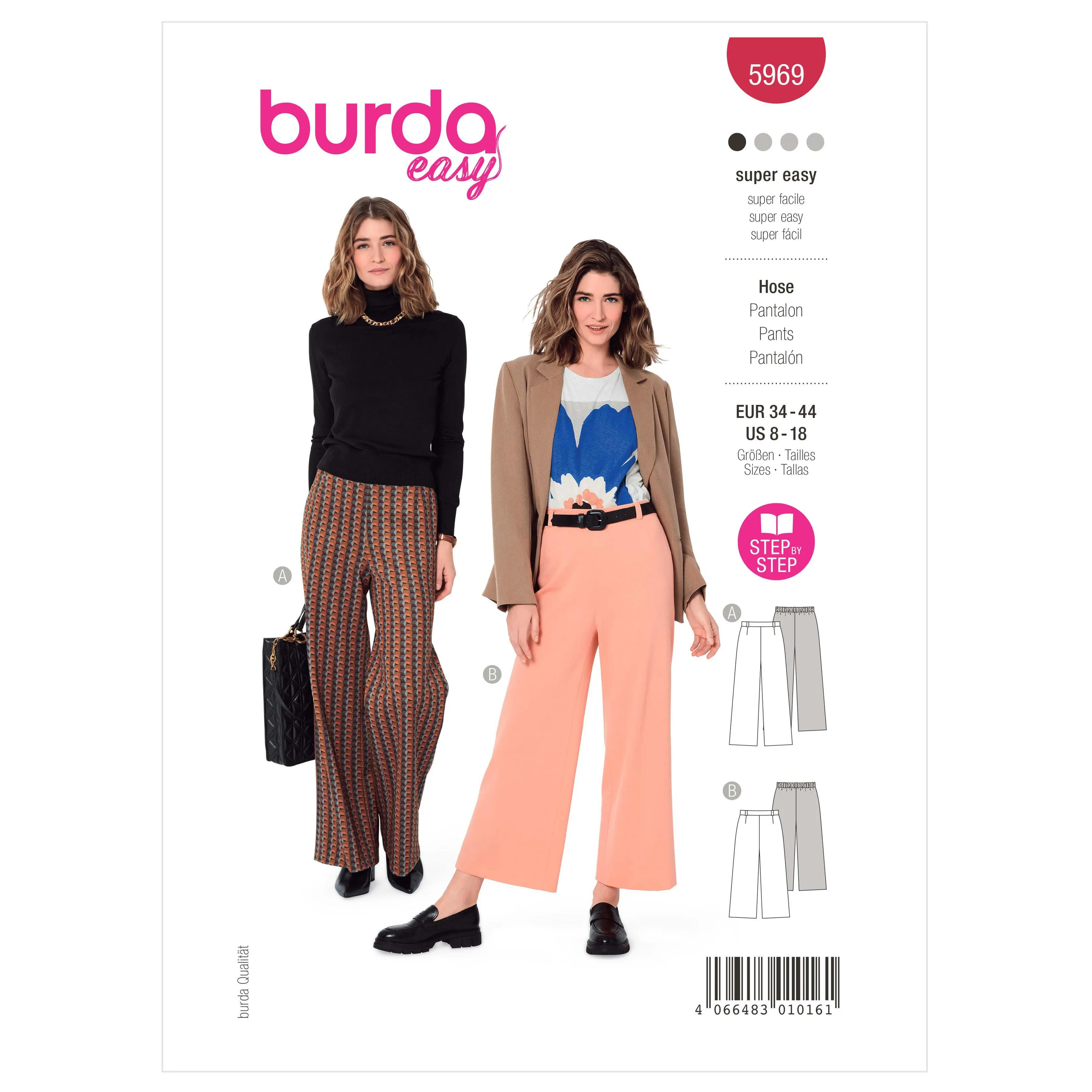 Burda Sewing Pattern 5969 Misses' Wide Leg Pants