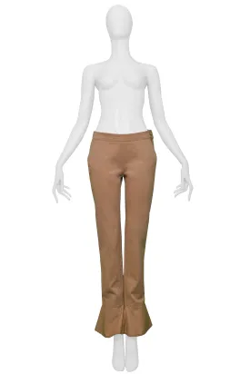 CHANEL KHAKI FLARED COTTON PANTS