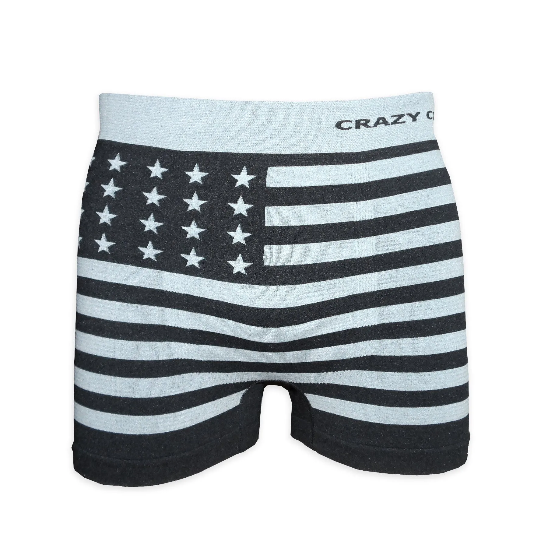 Crazy Cool Stretches Seamless Mens Boxer Briefs Underwear 6-Pack Set - American Flag