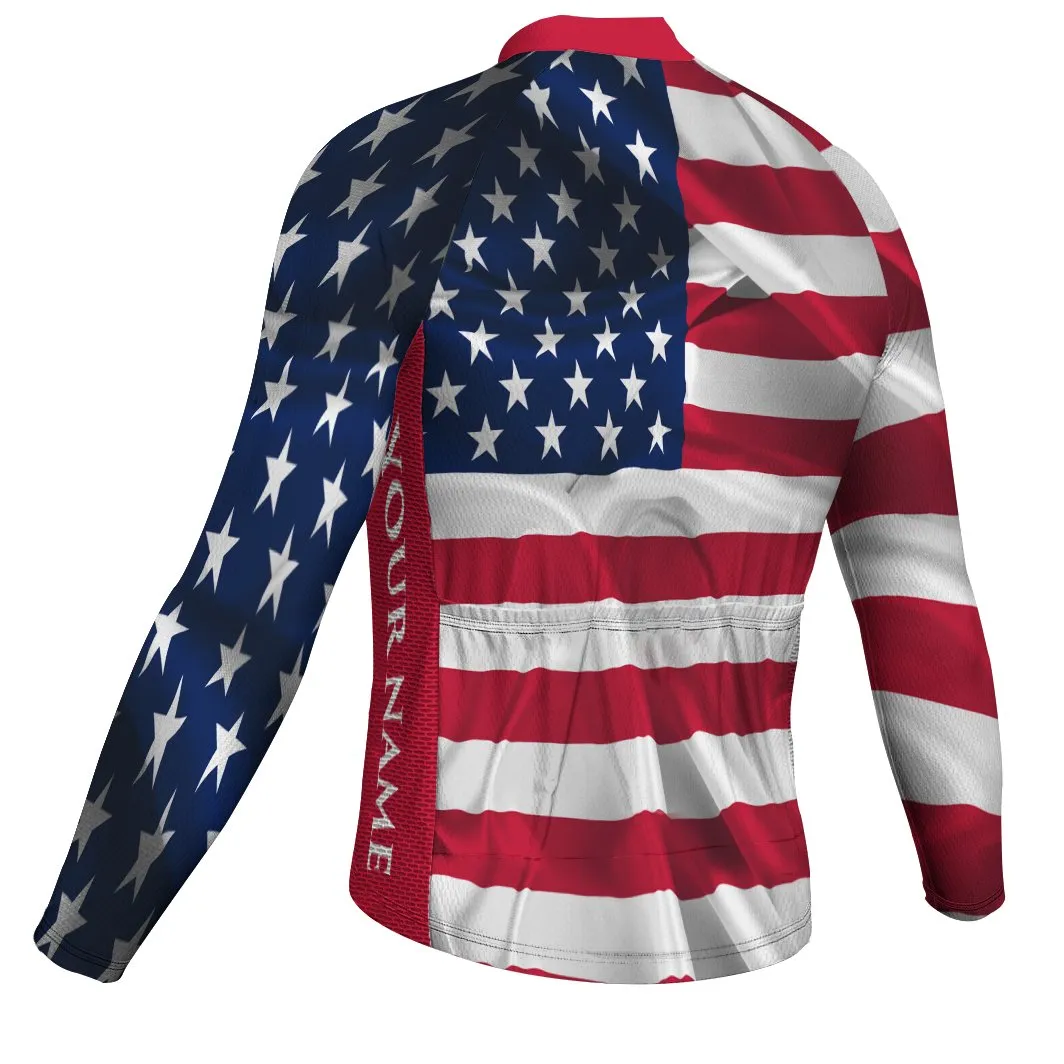 Customized Usa Winter Thermal Fleece Long Sleeve For Men