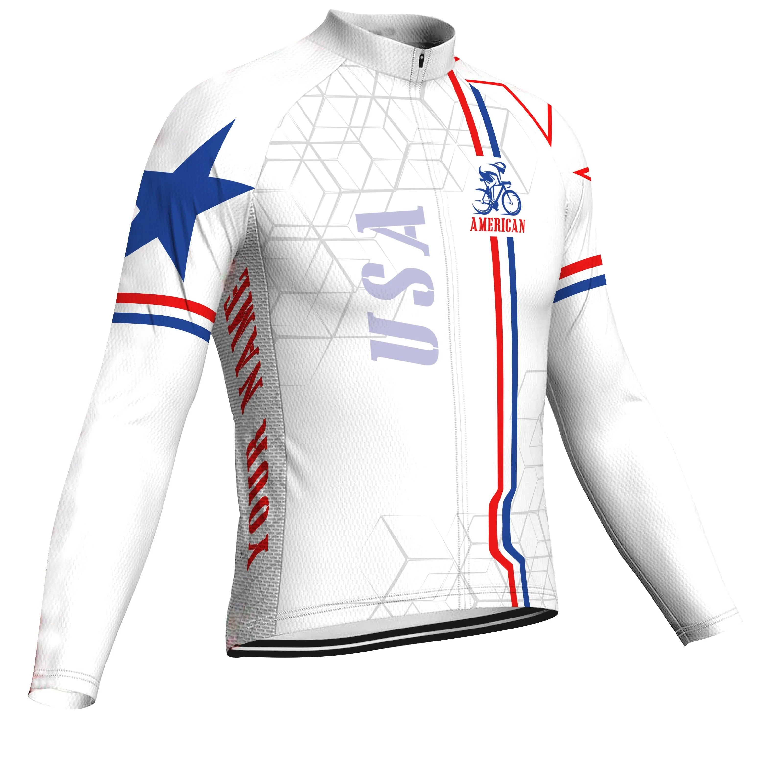 Customized Usa Winter Thermal Fleece Long Sleeve For Men