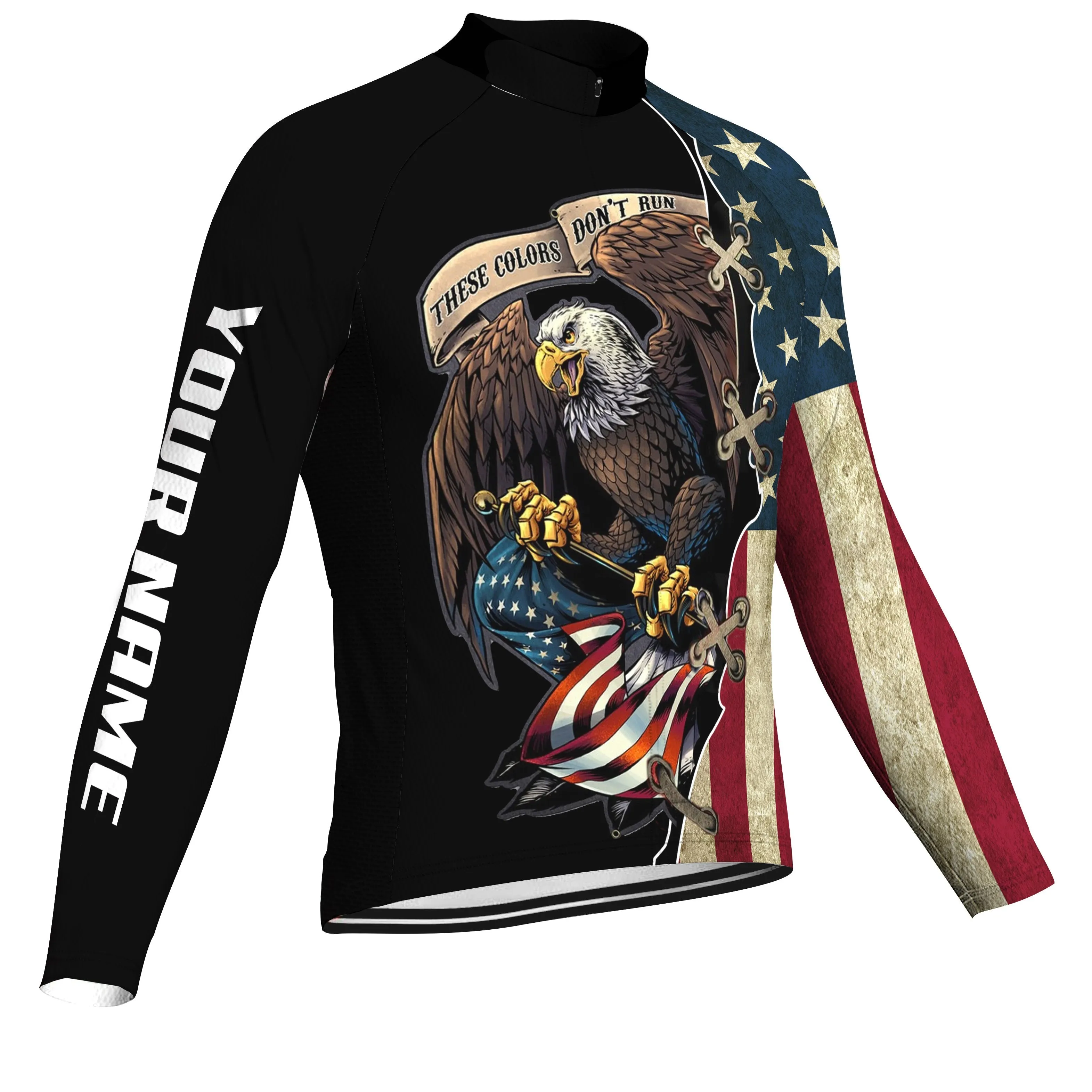 Customized Usa Winter Thermal Fleece Long Sleeve For Men