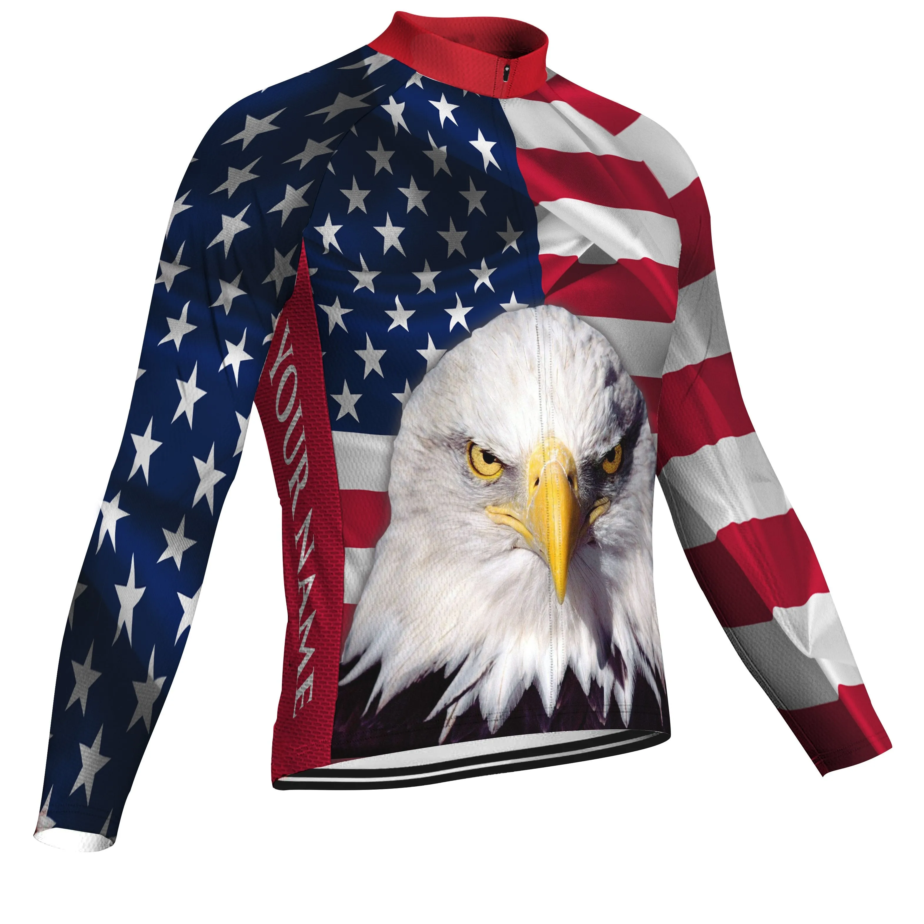 Customized Usa Winter Thermal Fleece Long Sleeve For Men