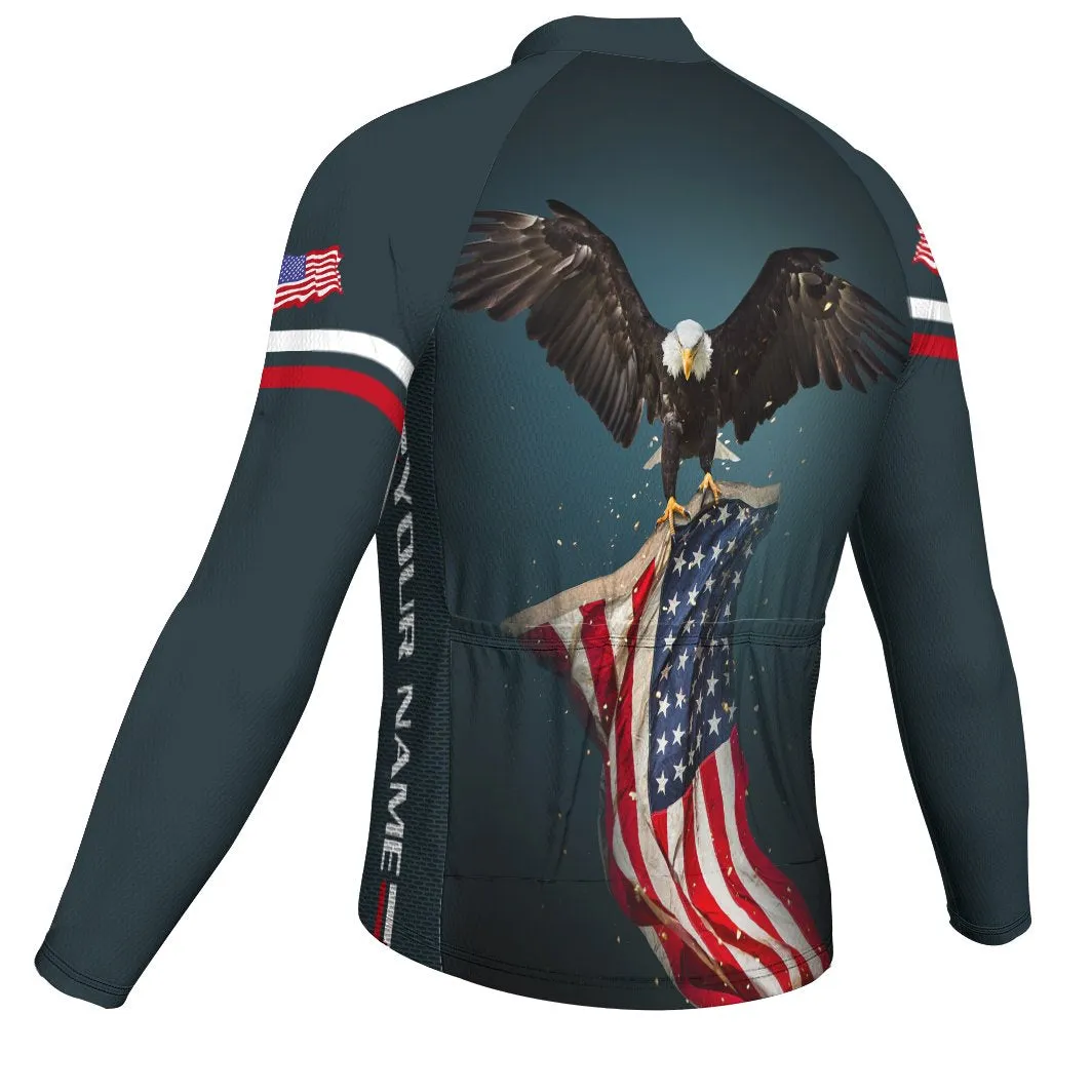 Customized Usa Winter Thermal Fleece Long Sleeve For Men