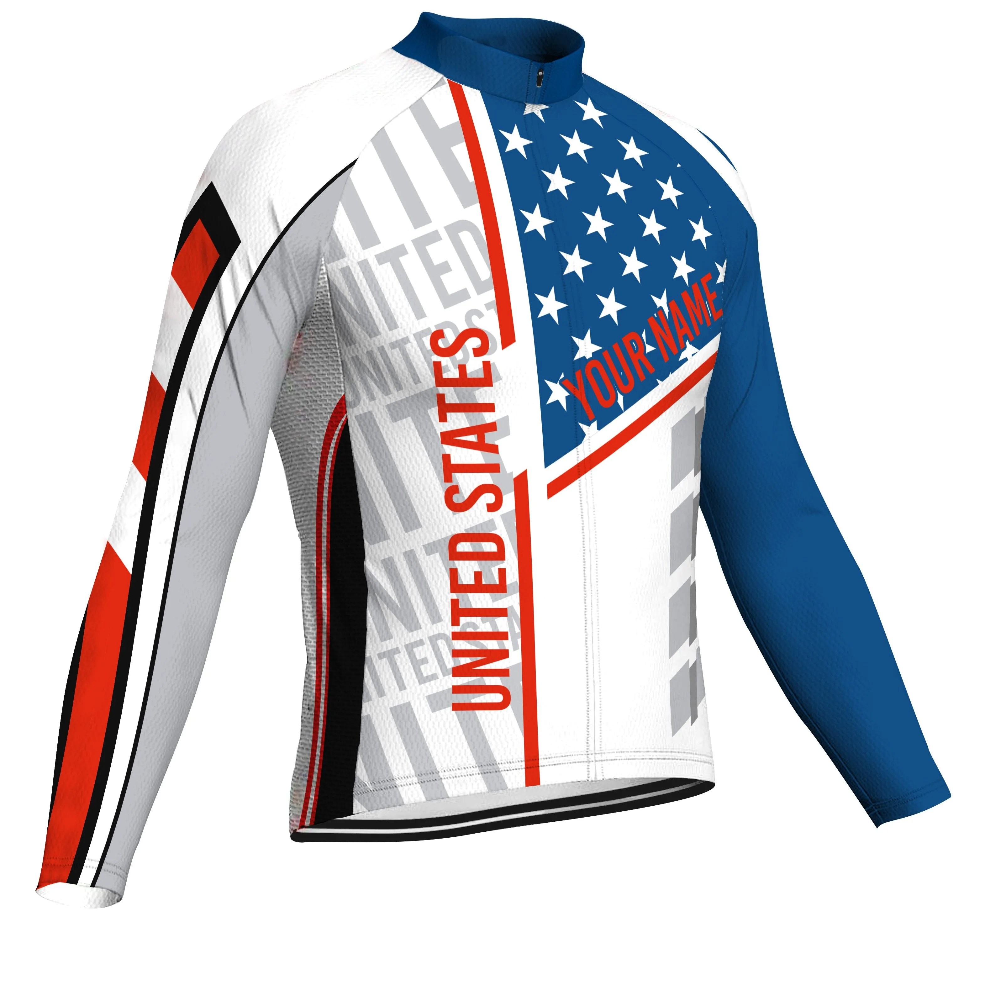 Customized Usa Winter Thermal Fleece Long Sleeve For Men