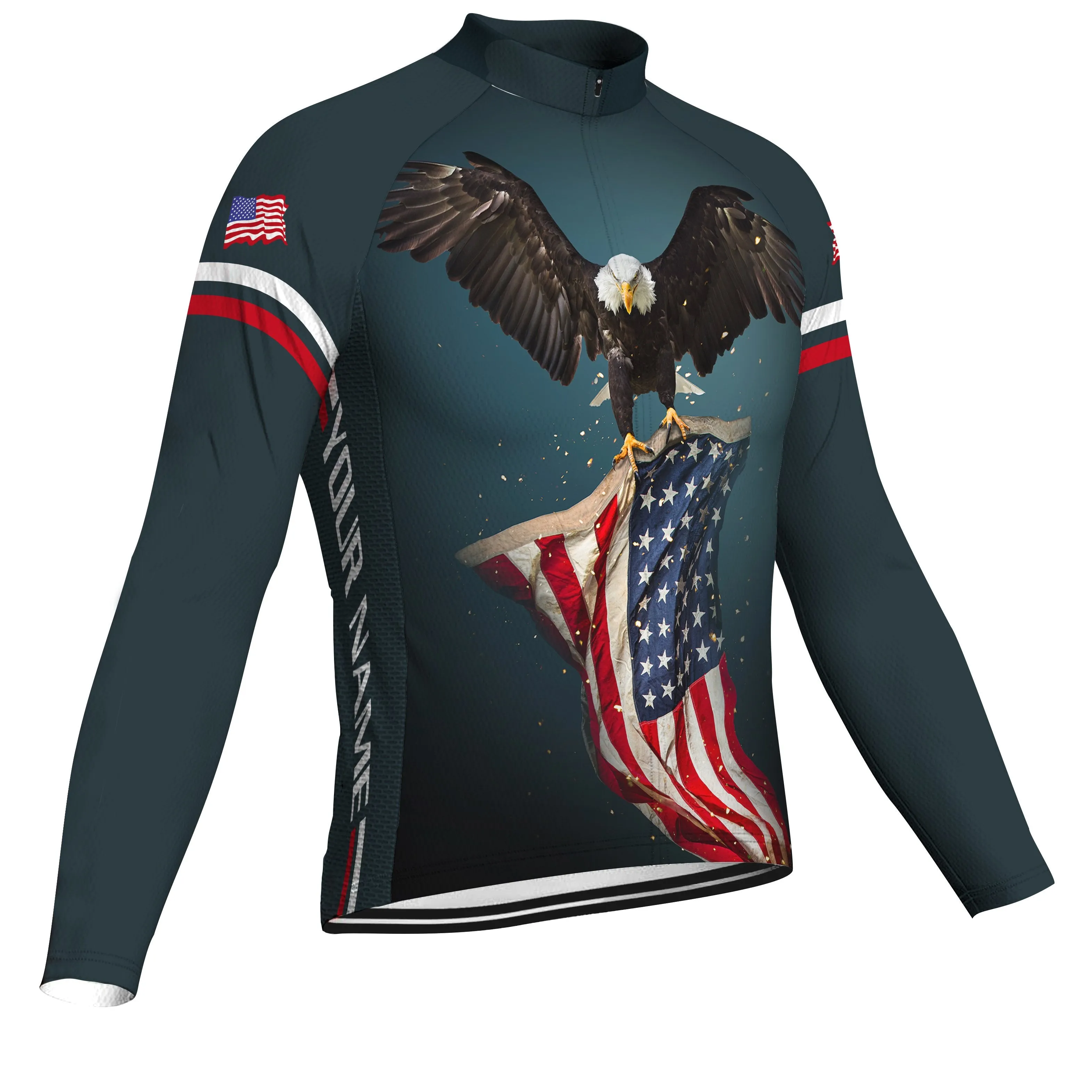 Customized Usa Winter Thermal Fleece Long Sleeve For Men