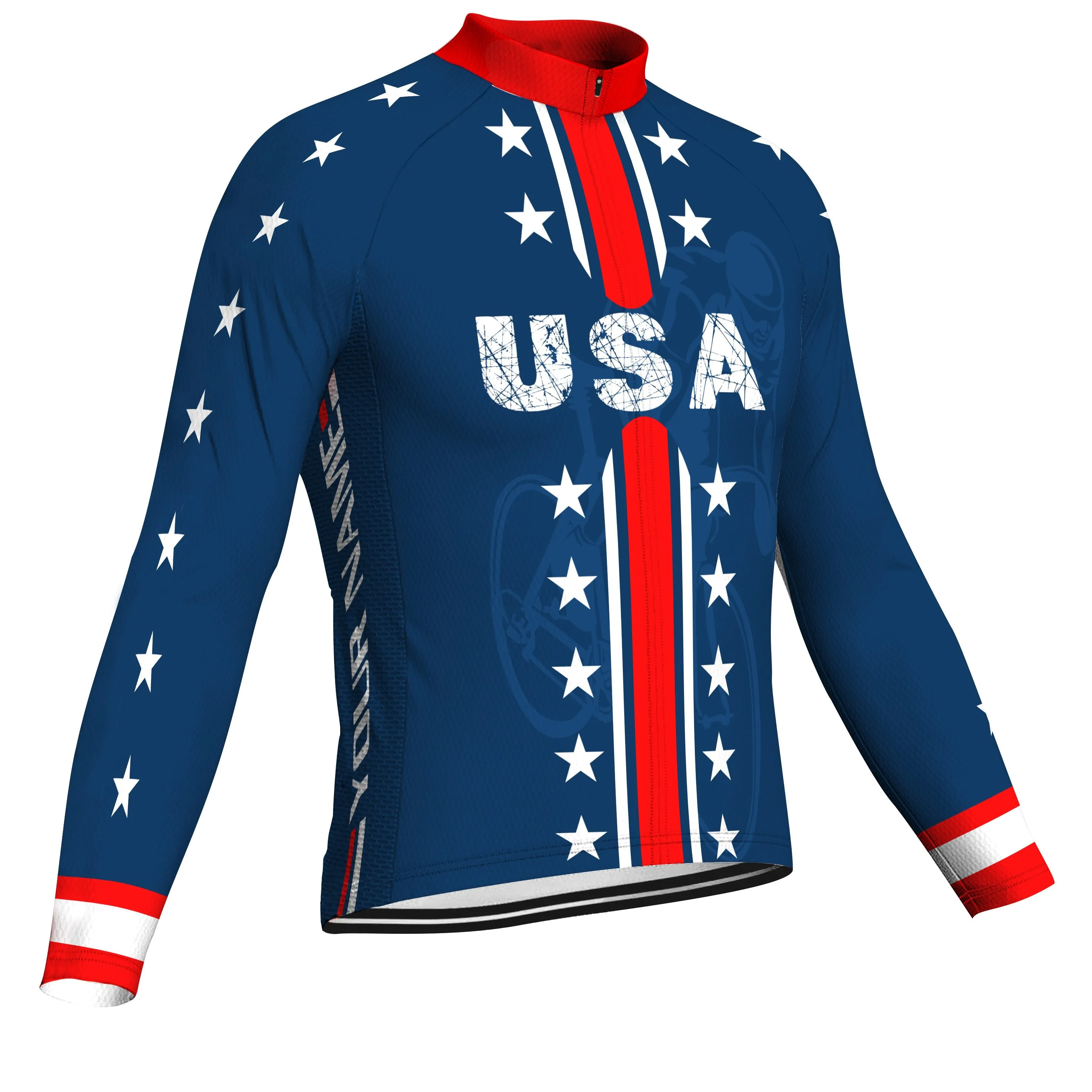 Customized Usa Winter Thermal Fleece Long Sleeve For Men