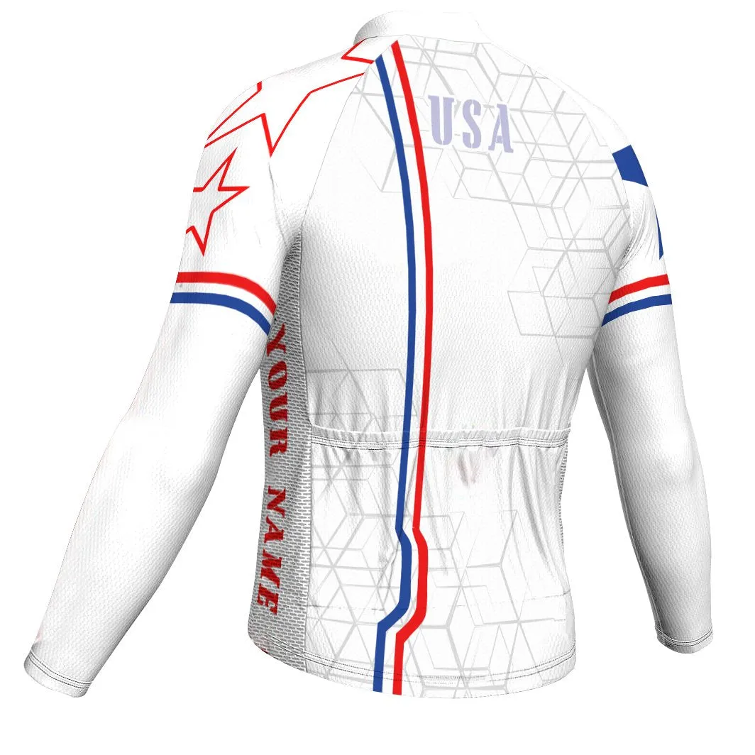 Customized Usa Winter Thermal Fleece Long Sleeve For Men