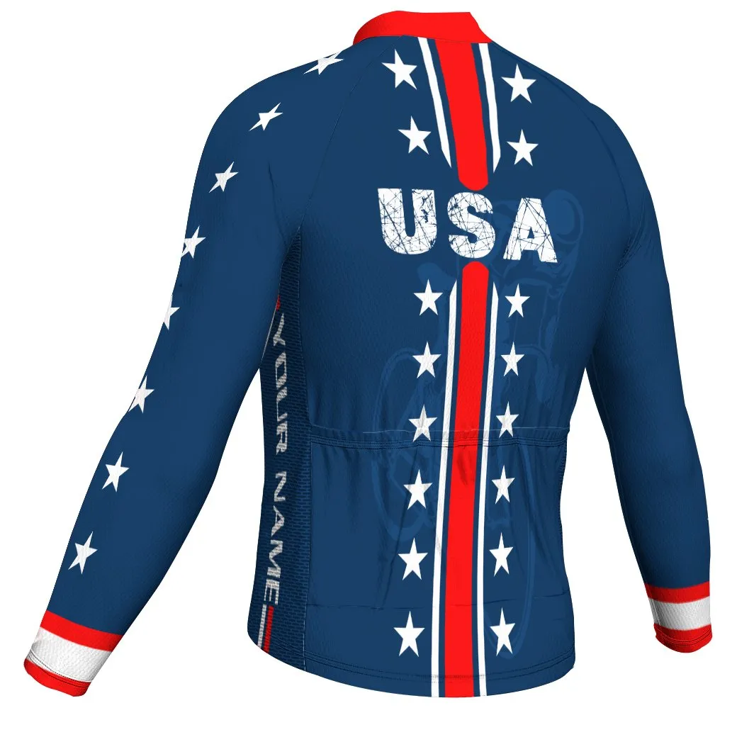 Customized Usa Winter Thermal Fleece Long Sleeve For Men