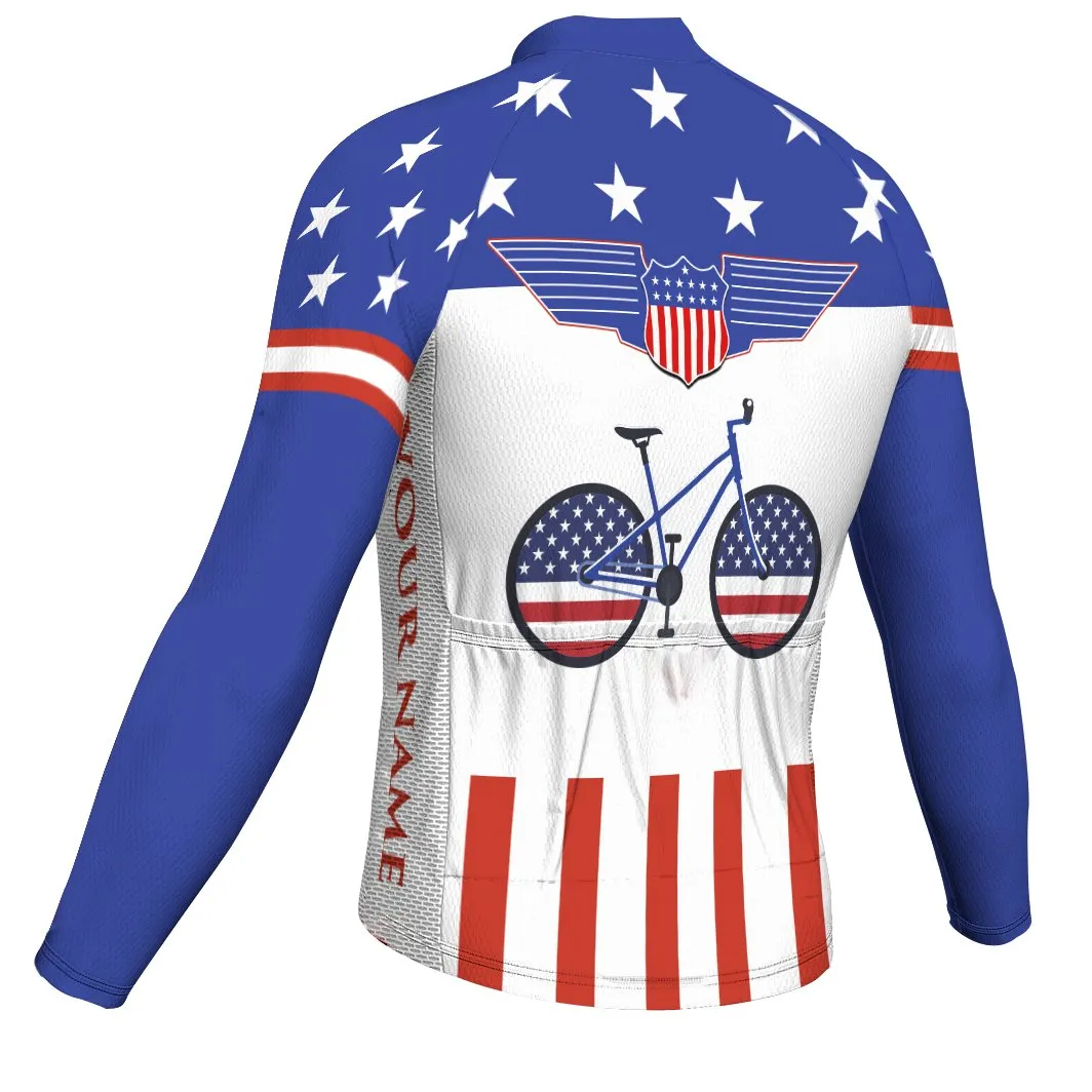 Customized Usa Winter Thermal Fleece Long Sleeve For Men