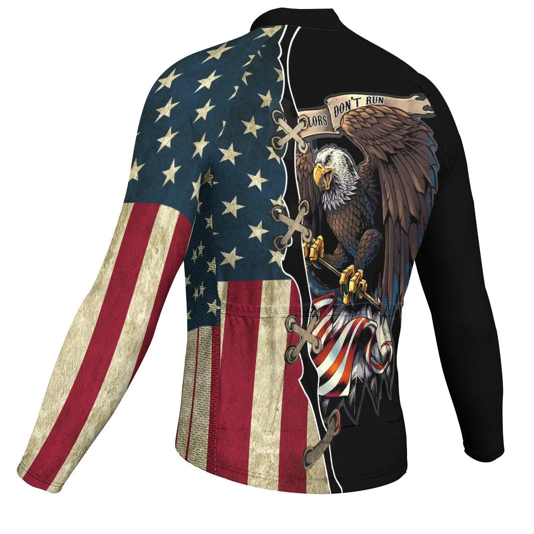 Customized Usa Winter Thermal Fleece Long Sleeve For Men