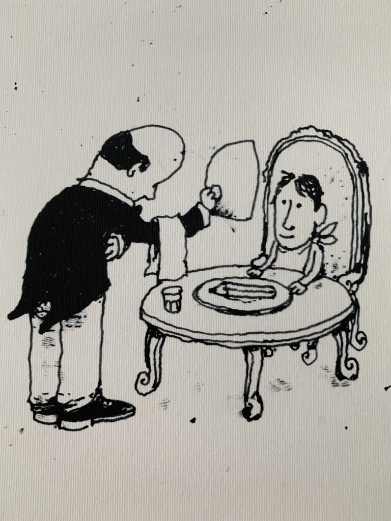 DINNER IS SERVED- DESSIN DU JOUR, HAND SIGNED
