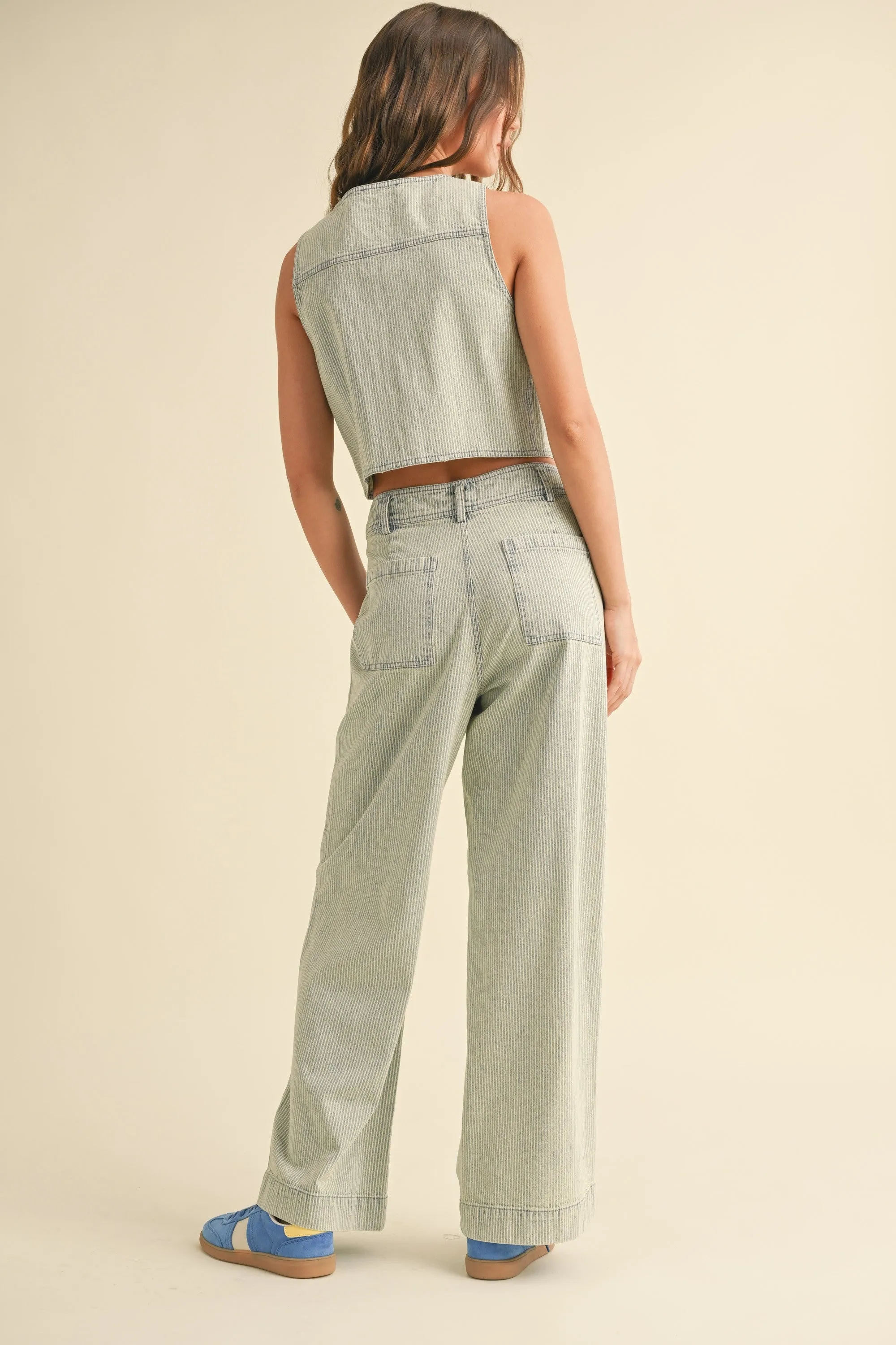 Faded Stripe Pattern Pants