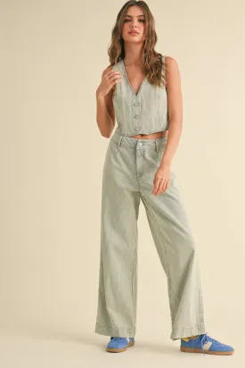 Faded Stripe Pattern Pants