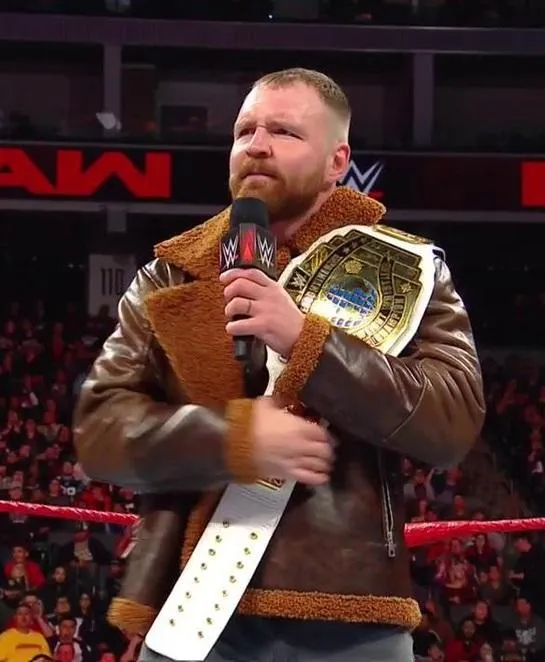 Faux Shearling Brown Leather Jacket Worn By Dean Ambrose | Dean Ambrose Faux Shearling Brown Leather Jacket