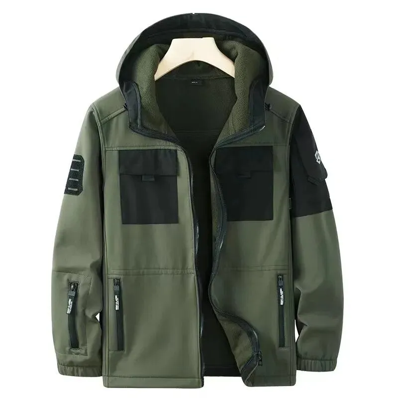 Fleece Autumn Military Men Jackets Waterproof Fishing Hunting Hiking Camping Climbing Winter Tracksuits Coat Thermal Fall S-5XL