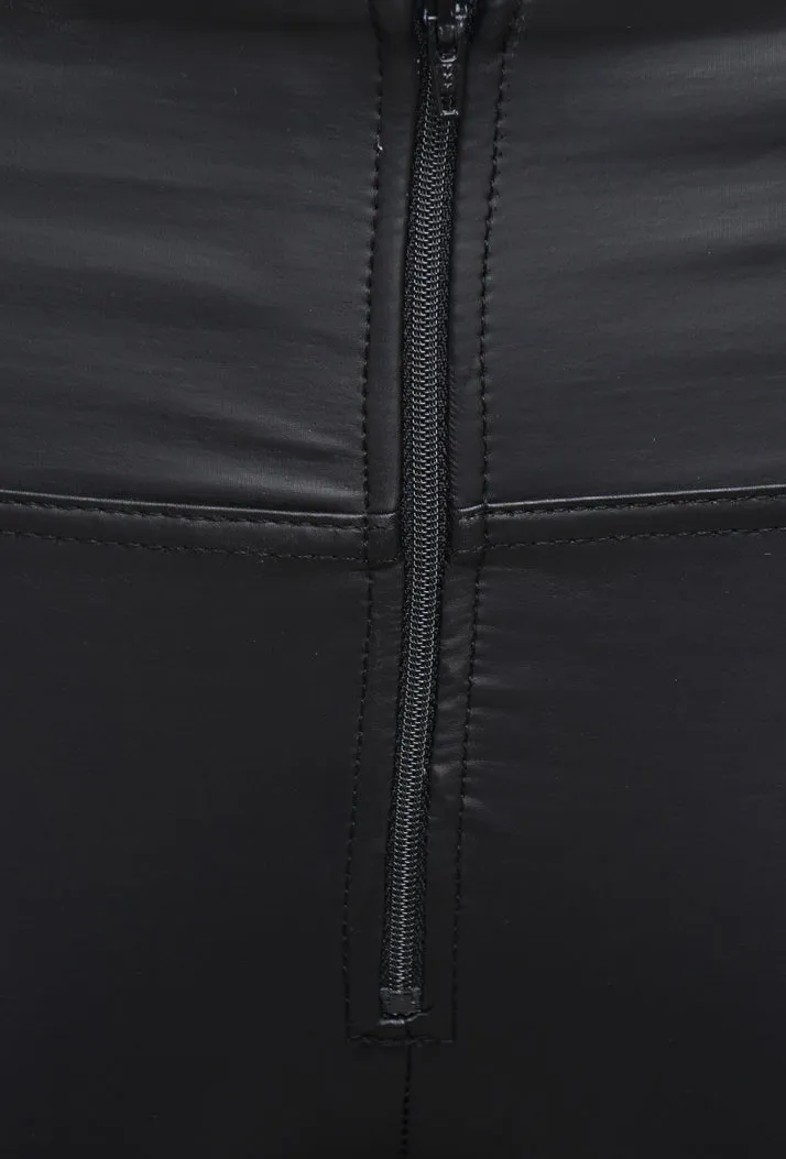 FREDDY WRUP1HC006 SHAPING EFFECT HIGH RISE FAUX LEATHER SKINNY PANT - BLACK