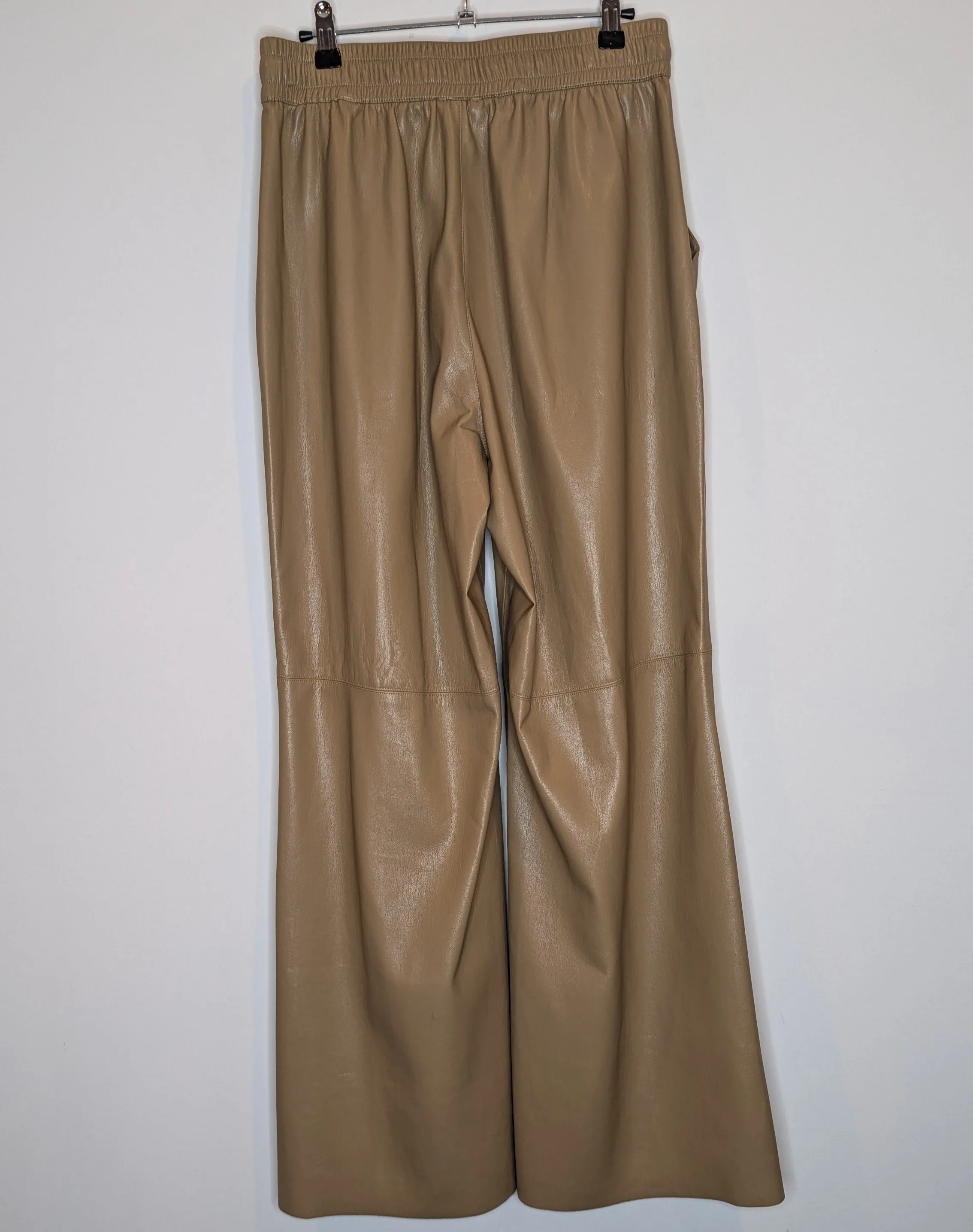 Good American Caramel Faux Leather Wide Leg Palazzo Pants