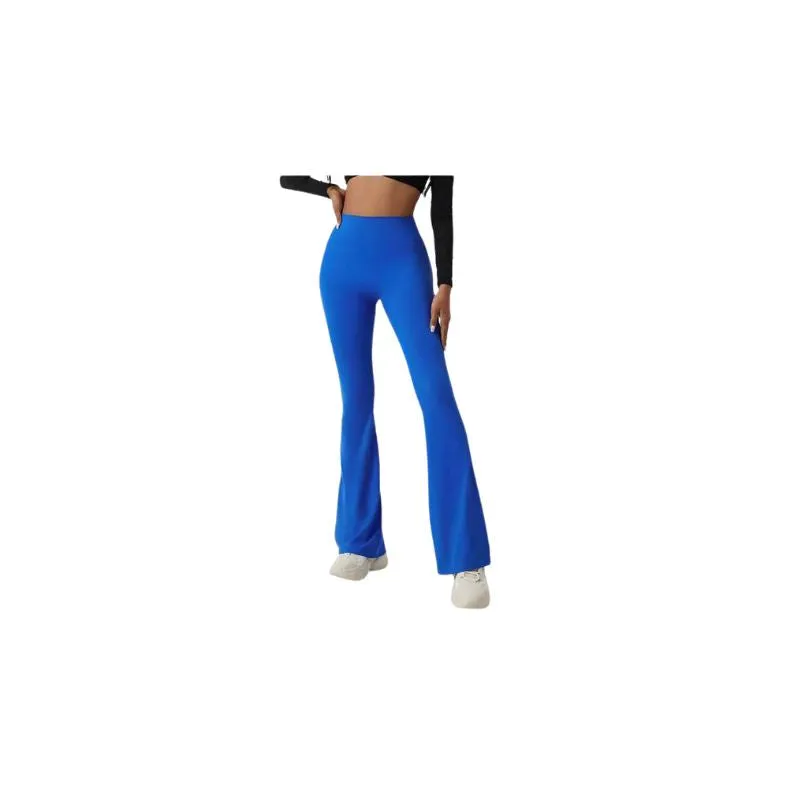 High Rise Blue Flared Yoga Pants
