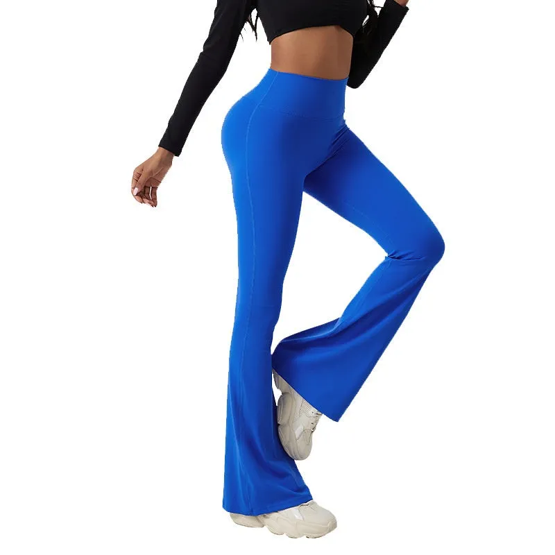 High Rise Blue Flared Yoga Pants