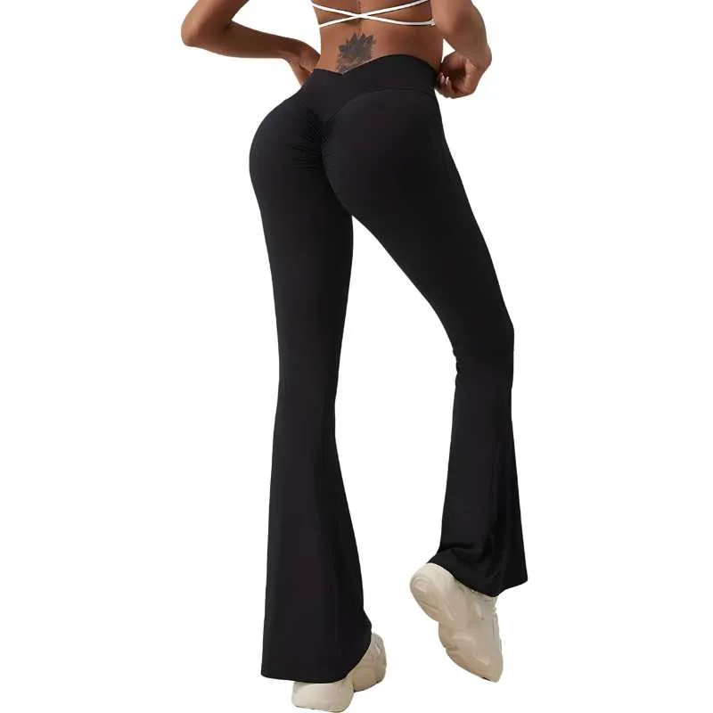 High Rise Blue Flared Yoga Pants