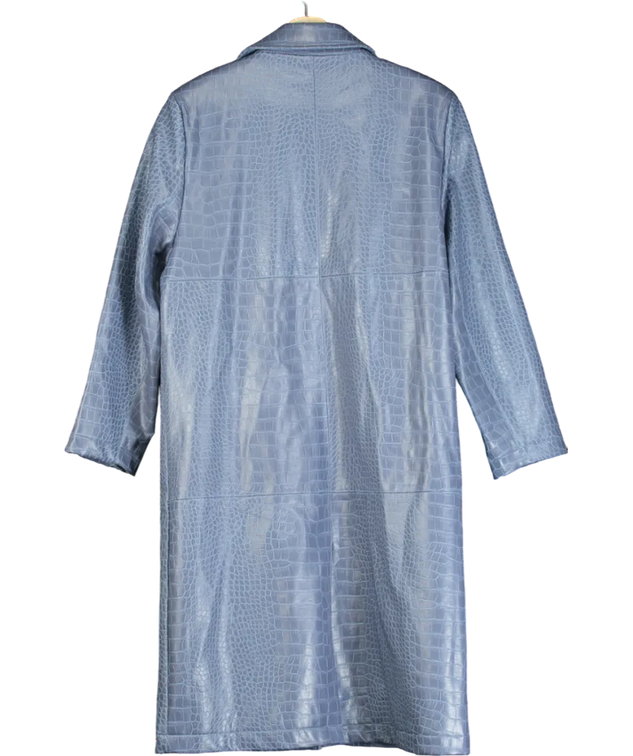 Hosbjerg Blue Irah Croc faux leather Coat UK M