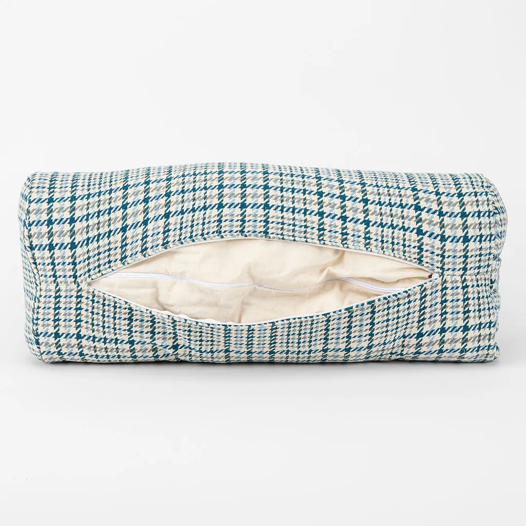 Houndstooth Plaid Bolster - COVER ONLY