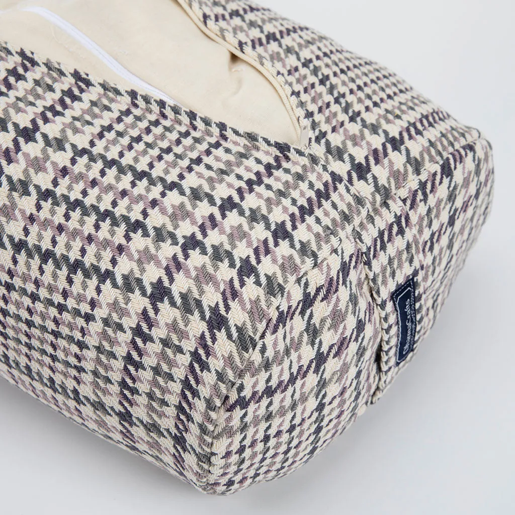 Houndstooth Plaid Bolster - COVER ONLY