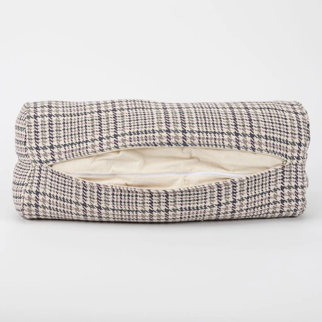 Houndstooth Plaid Bolster - COVER ONLY