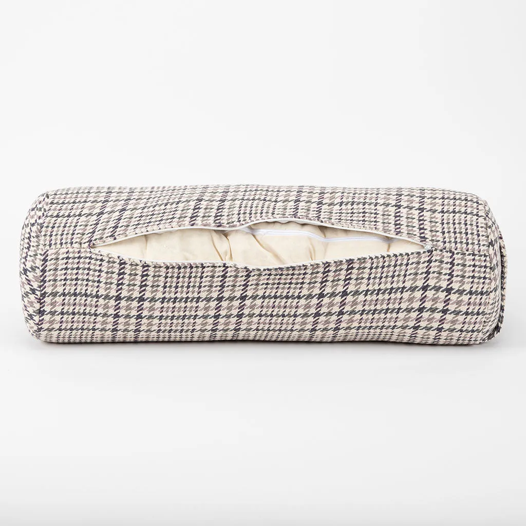 Houndstooth Plaid Bolster - COVER ONLY