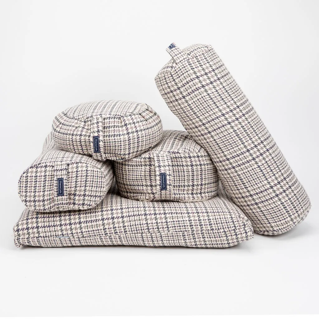 Houndstooth Plaid Bolster - COVER ONLY