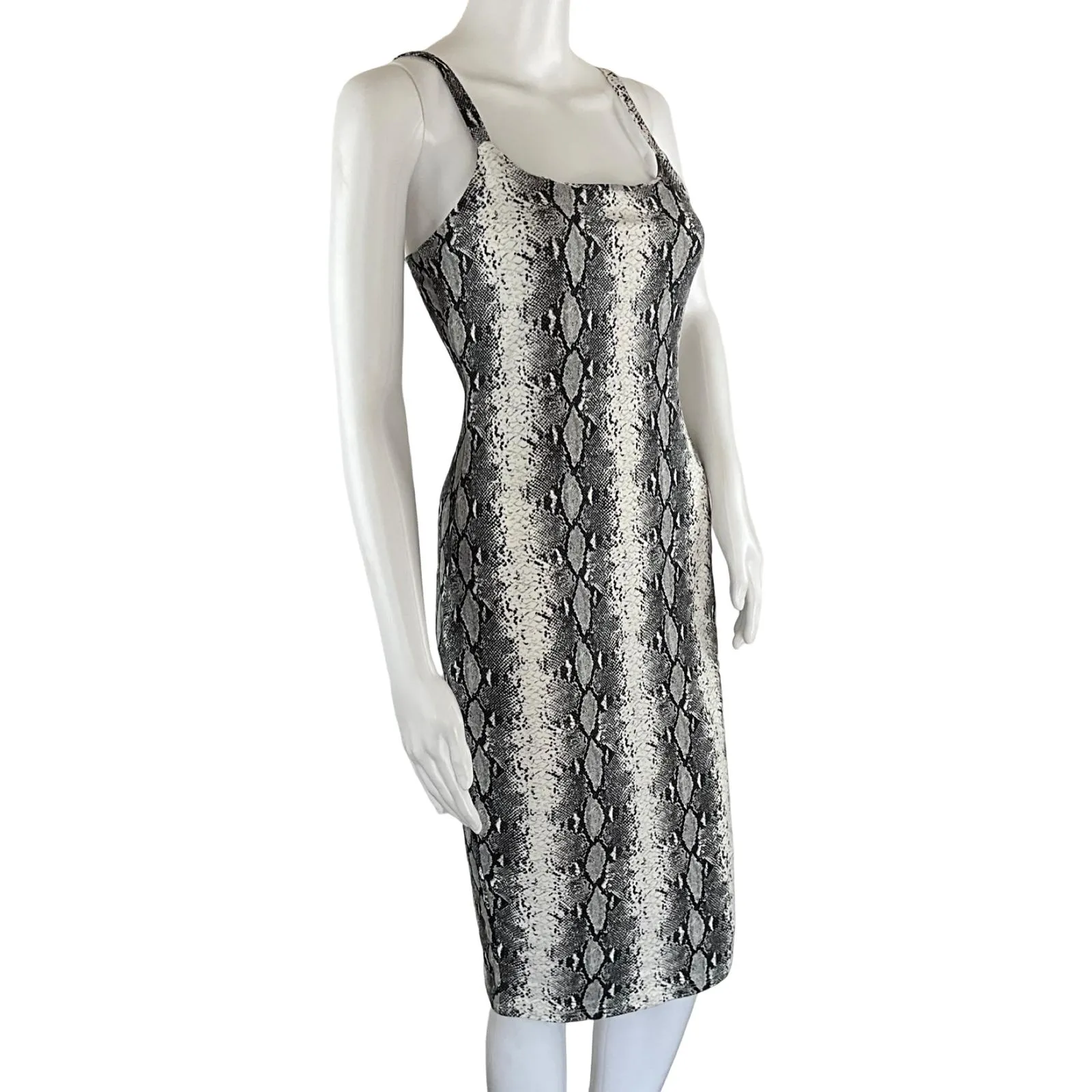 Jade Women's Skin Dress In Gray Snake Print Sleeveless Sz L