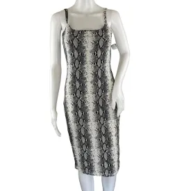 Jade Women's Skin Dress In Gray Snake Print Sleeveless Sz L